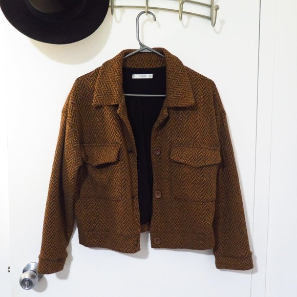 Mango Light Blazer Jacket orange Brown - Picture 1 of 12